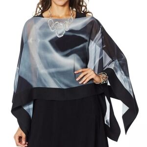 Wynne Layers Chiffon Convertible Poncho Sheer Scarf Medium Large